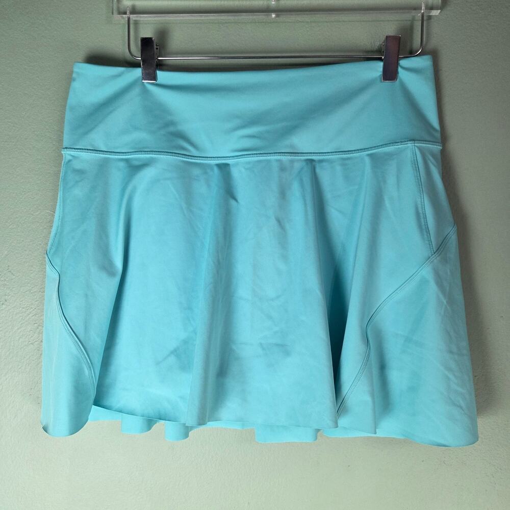 Athleta Womens Large Light Teal Ace Tennis Skort 15.5" Lightweight Golf Running